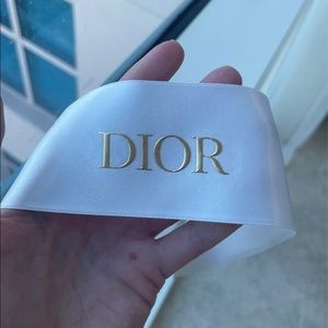 Dior Ribbon. White with gold. Large size. 4 feet